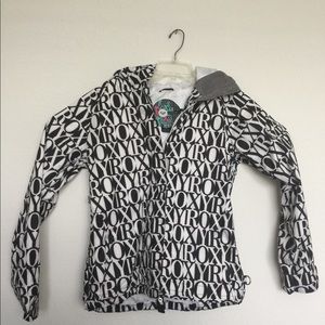 Roxy Hoodie Knit Top Women's Small   Black/White